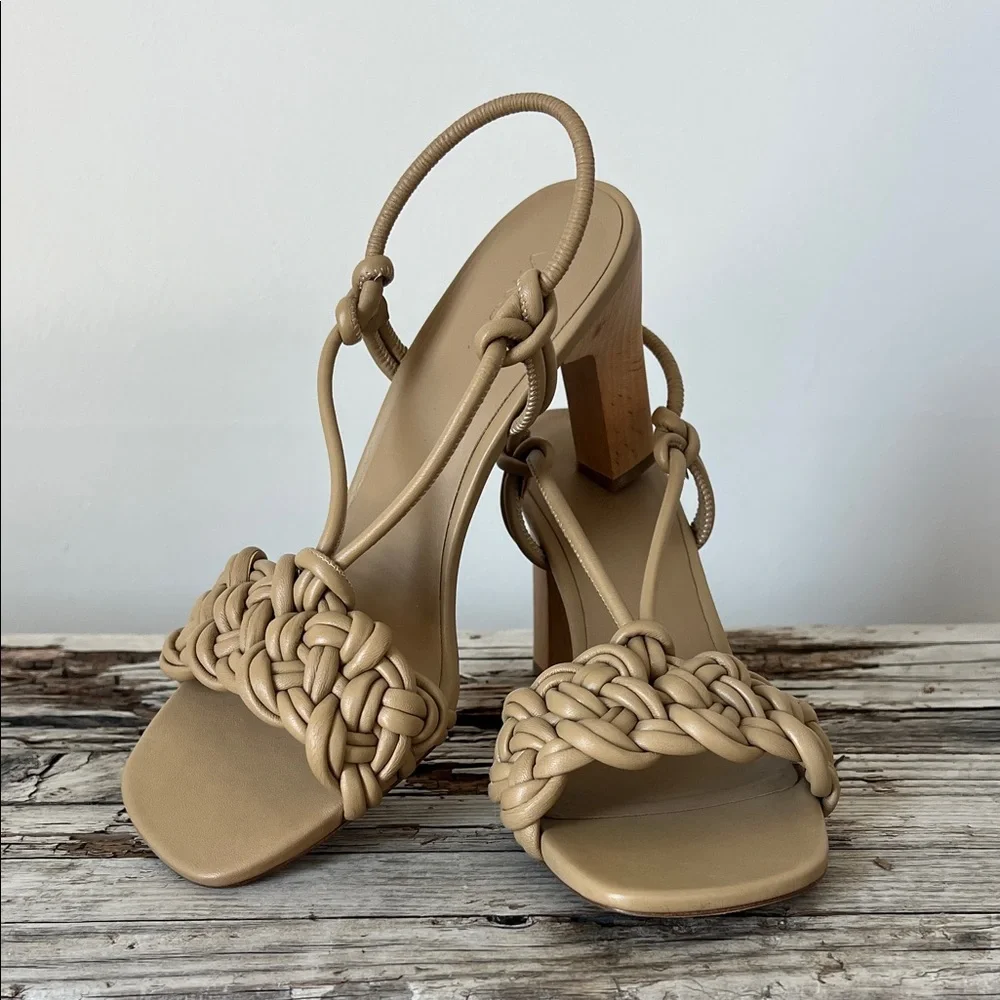 NWOT VINCE Quenelle Braided Strappy Heel Sandals EUR 37.5 USA 7.5 - Picture 2 of 15